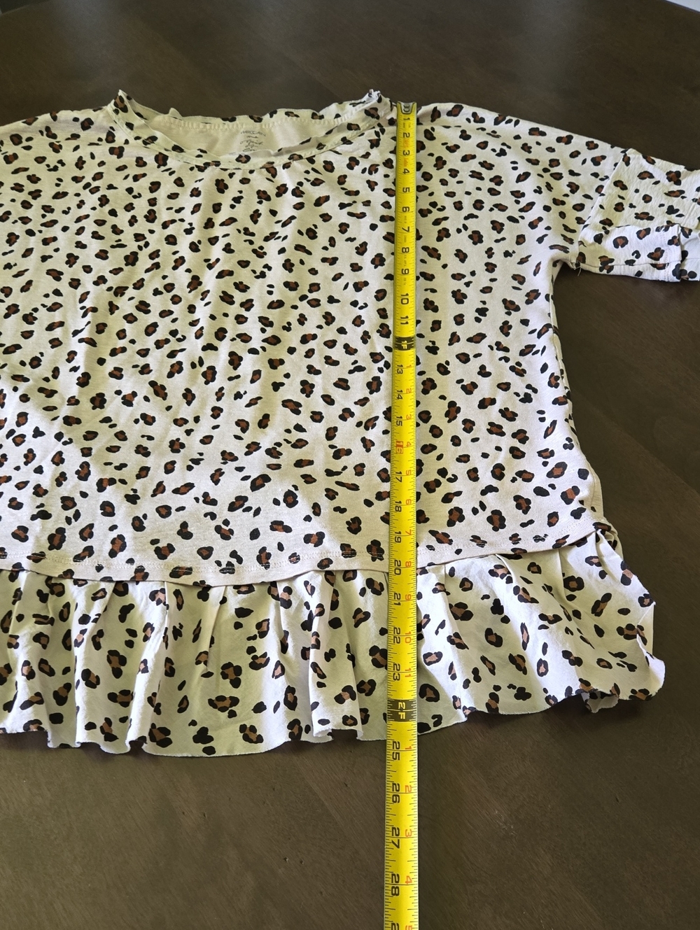 Marc Cain Leopard Print Ruffle Tshirt Size 8-10 - Picture 6 of 10